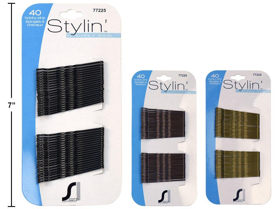 Stylin 40-pc Bobby Pins, 3 col.