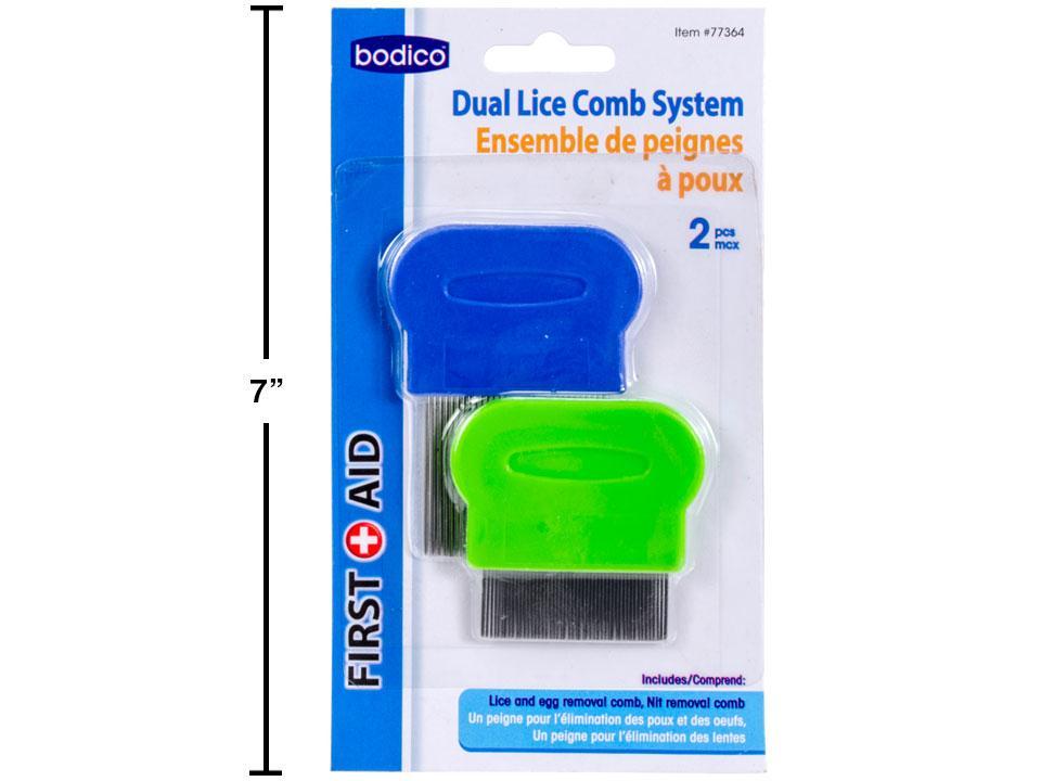 Bodico 2-pc Lice Comb, 2 lengths, b/c