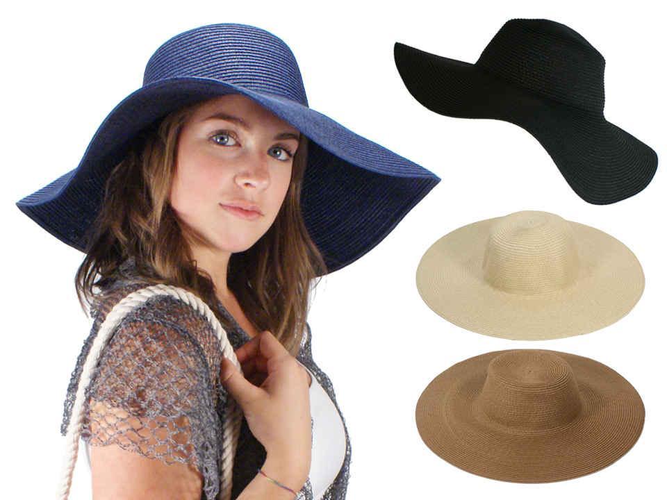 Fab Design Ladies Paper Straw Hat, 4 Colours, Hangtag with J-Hook