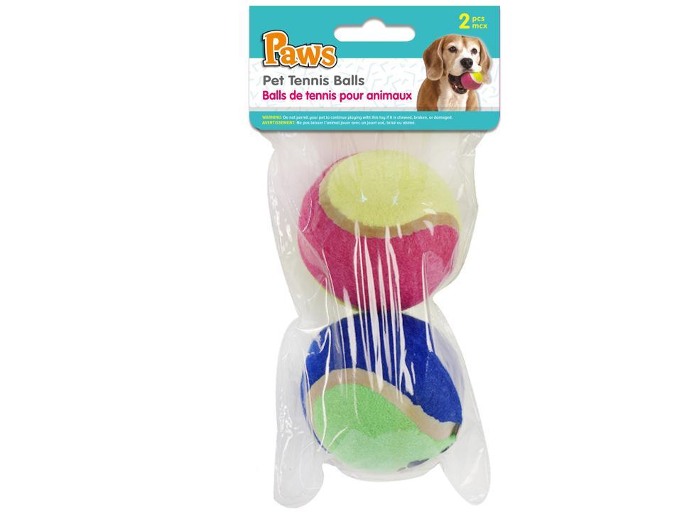 PAWS 2-Piece 2.5" Printed Pet Tennis Balls in Two Colors, Bagged (CS)