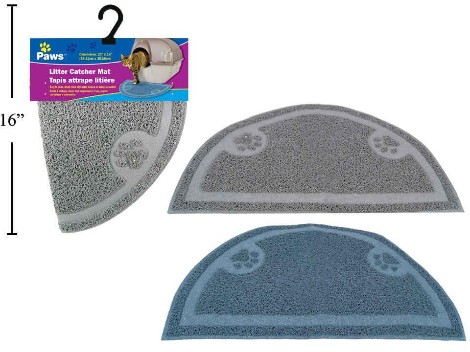 PAWS.23"x14" Blue & Grey Pet Mat