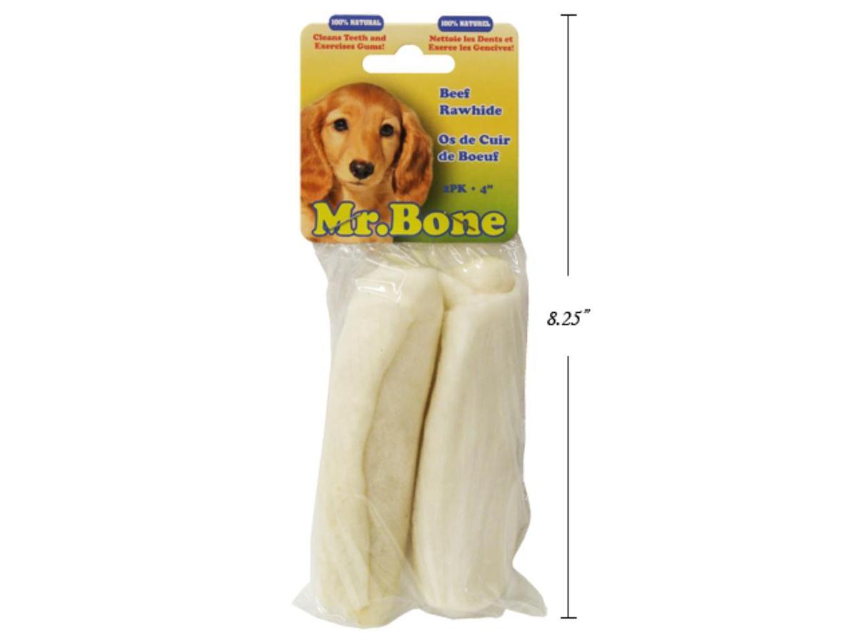 Mr. Bone Rawhide 2-Piece 4" Curls (M01525)