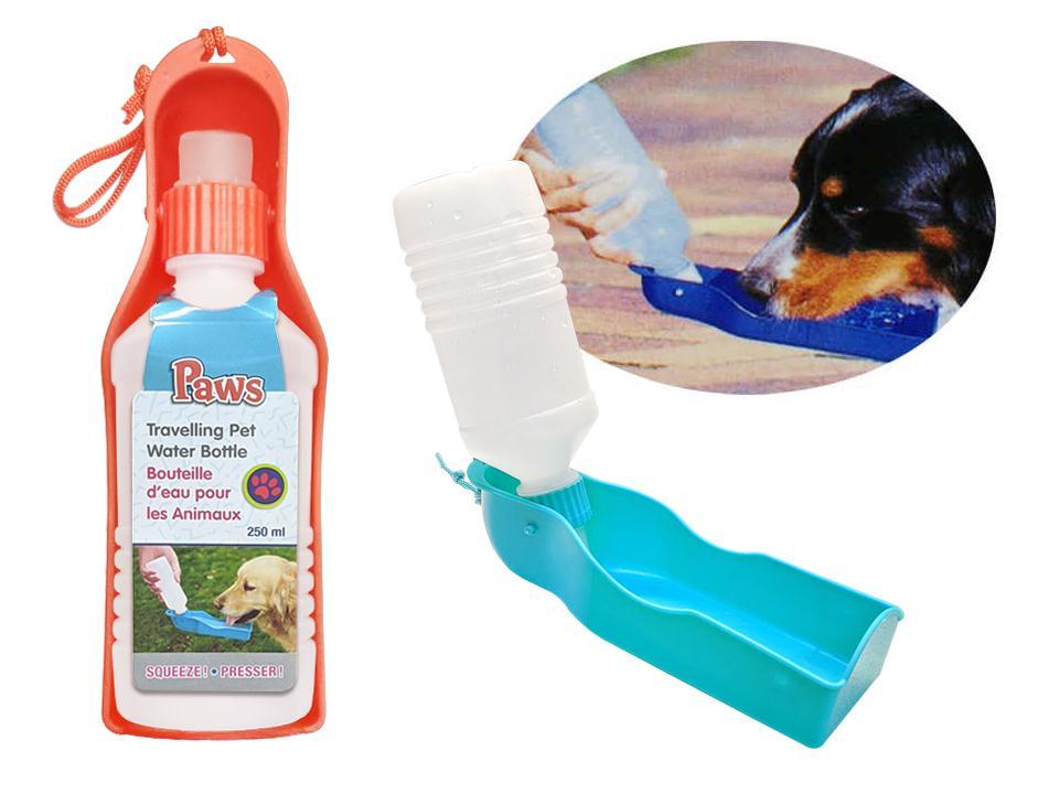 PAWS 250ml Travel Pet Water Bottle Available in Two Colors (Orange, Green)
