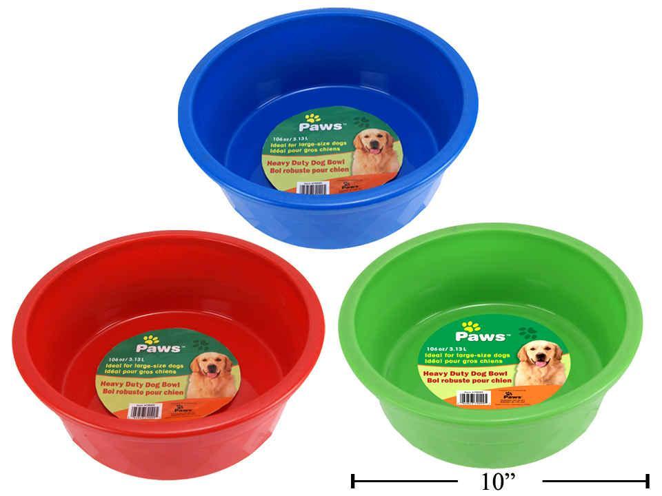 Paws 106oz Pet Bowl, with Dimensions 10.25" Diameter x 3.5" Height