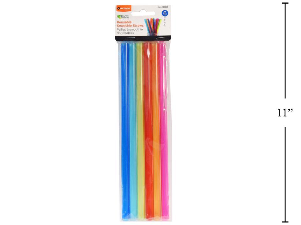 Luciano 6pc.(10mm)Reusable Smoothie Straw, pbh (HZ)