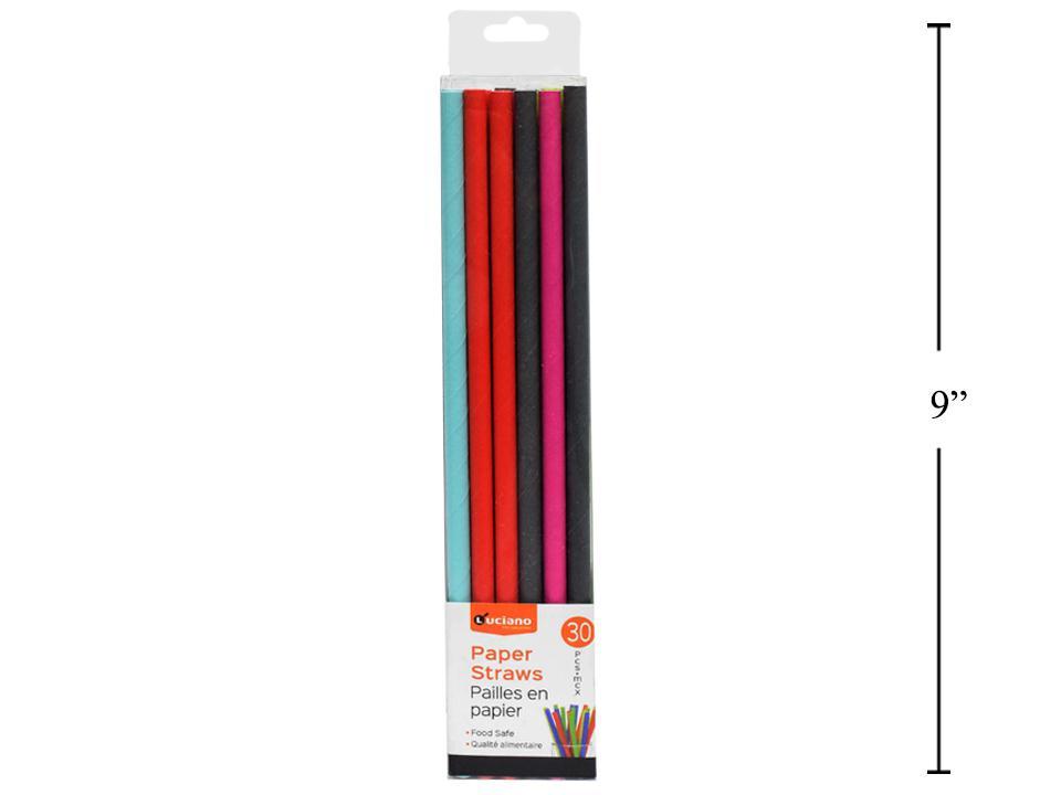 Luciano 30-Piece Paper Straw Set, 6mm, Available in 6 Colors, Packaged in PVC Box