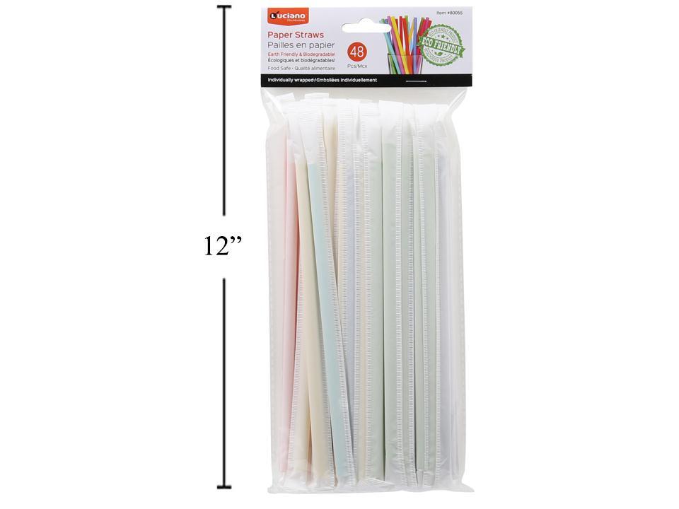 Luciano 48-Piece Paper Straws, 19.5cm, Individually Packaged
