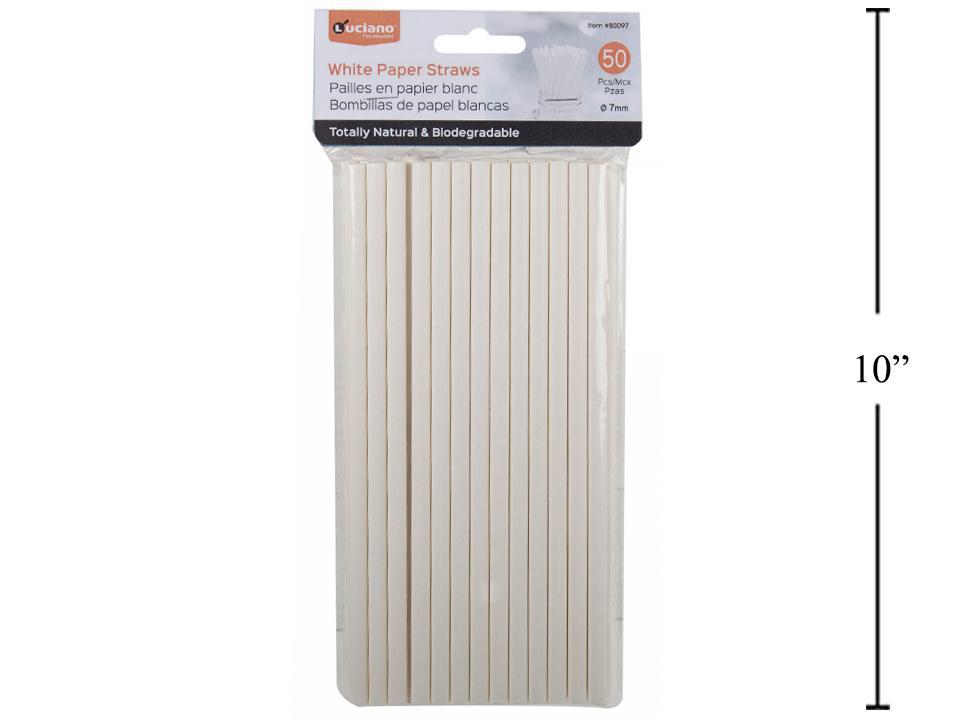 Luciano 50-pc Totally Natural Paper Straws, PBH (CS)