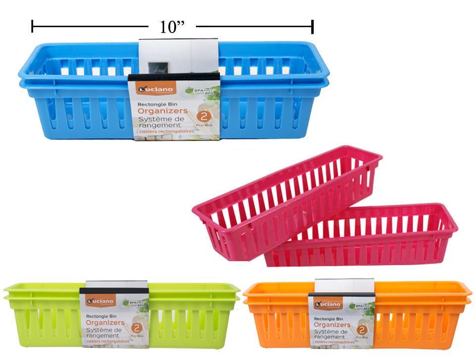 Luciano 2-Piece Rectangular Bin Organizers, Dimensions 10.25x3x2.5"