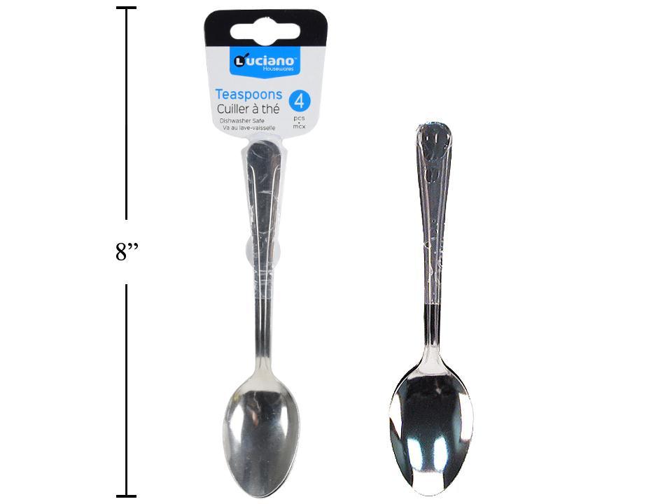 Luciano Deluxe 4-Piece Stainless Steel Teaspoons