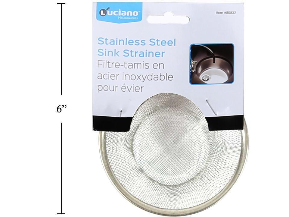 Luciano Stainless Steel Sink Strainer with Header Card, 4.375" Diameter
