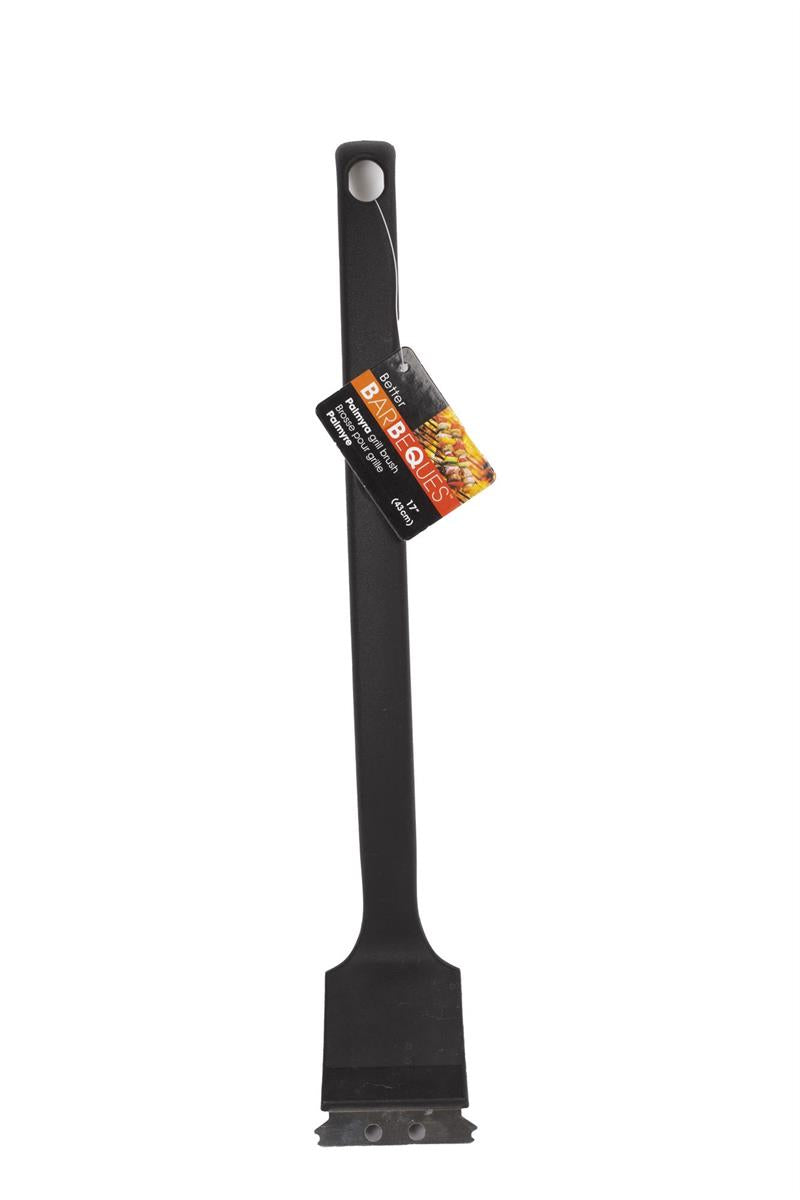 BBQ 17"x2.75" Palmyra Grill Brush w/Scraper