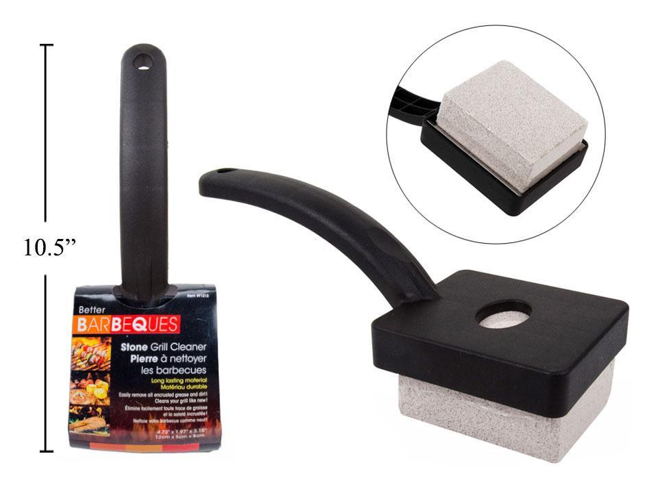 BBQ 10.5" Stone Grill Cleaner with Curved Handle, wrapper