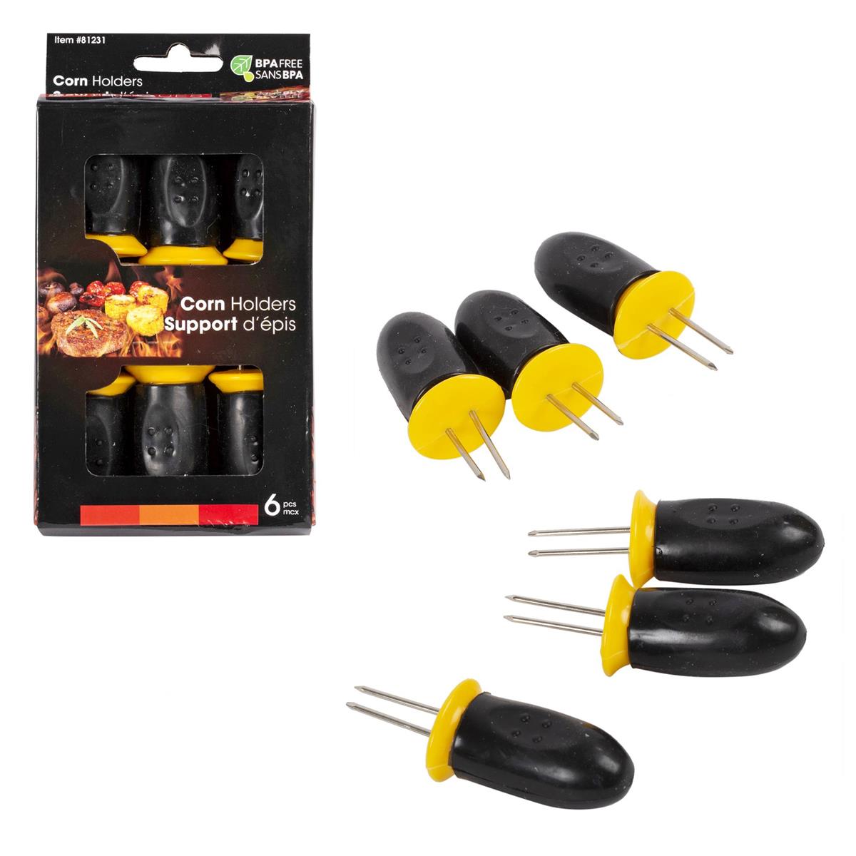 BBQ 6pk Corn Holders w/Grip Handles