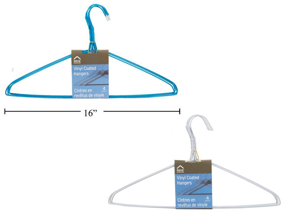 H.E. 4-Piece Blue and White Vinyl Coated Hangers