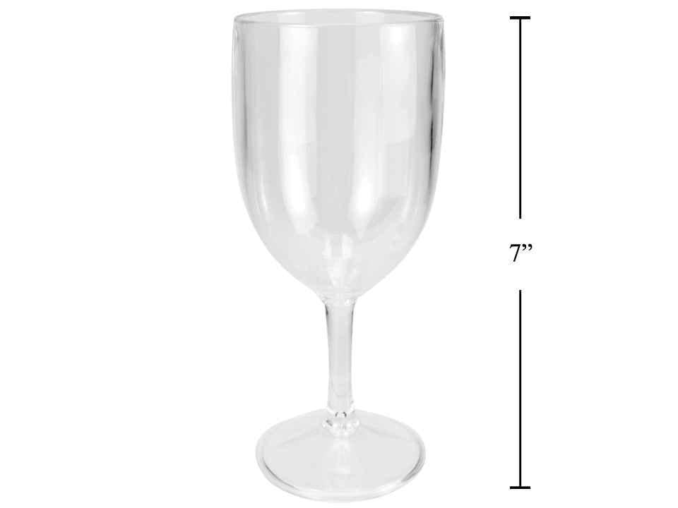 Luciano Clear Resin Wine Glass, 3" Diameter x 7" Height, 10.8oz.