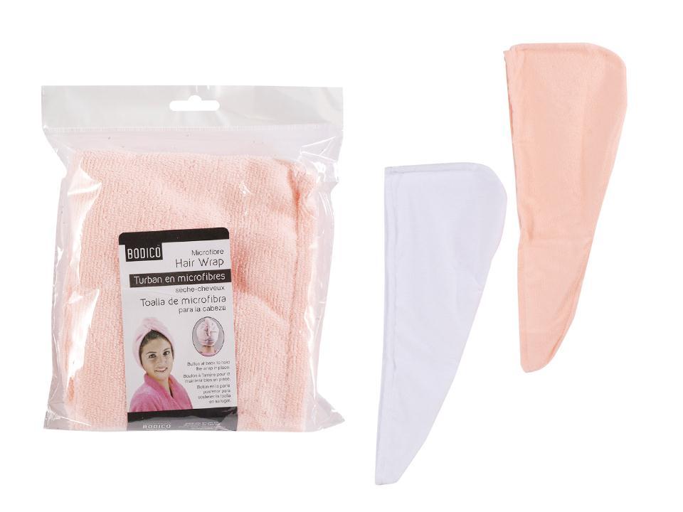 Bodico Assorted Microfibre Hair Wrap with Insert Card, Pack of 2 (HZ)
