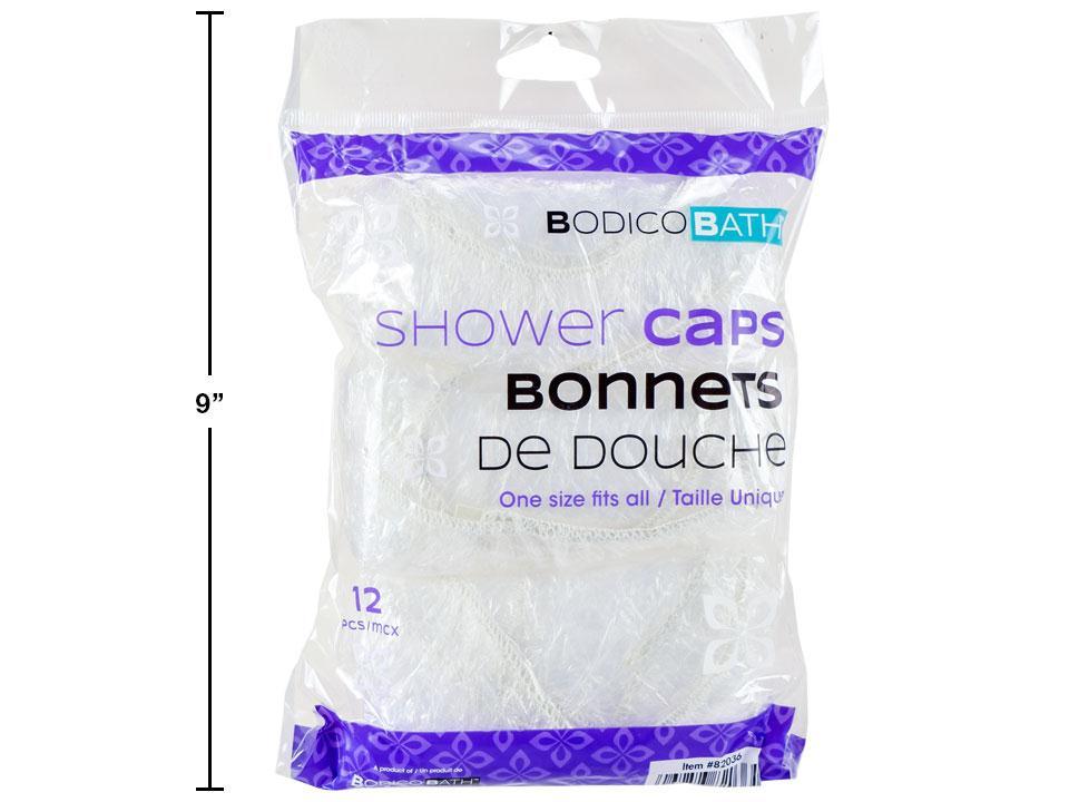 Bodico 12-pc Shower Caps, opp bag CLEAR col(HZ)