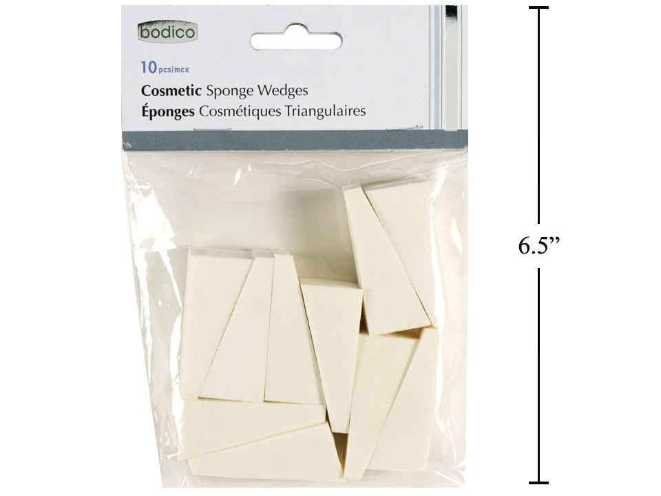 Bodico 10-Piece Cosmetic Sponge Wedges in Cream Natural Color