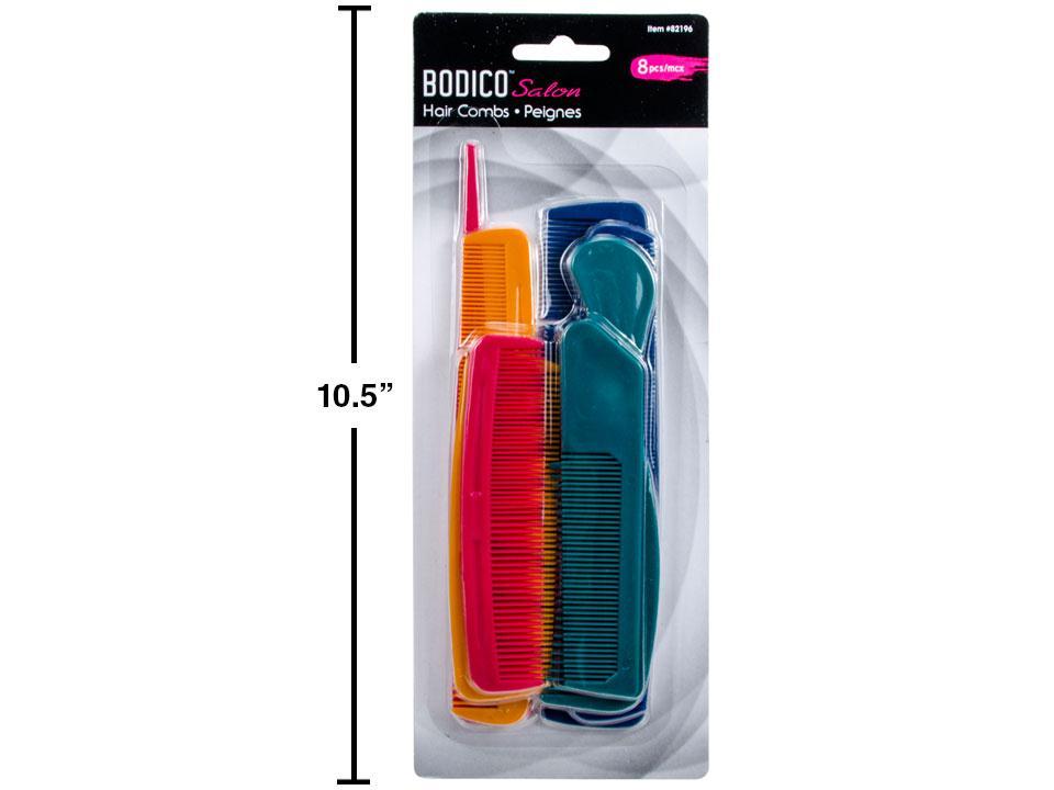 Bodico 8-Piece Plastic Comb Set.