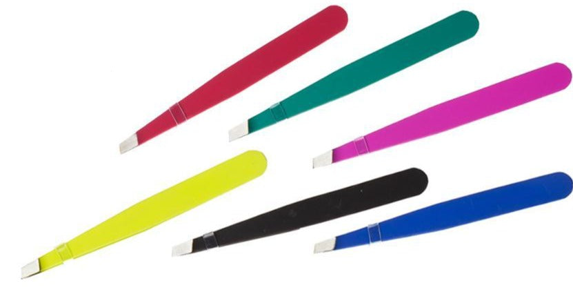Bodico Tweezers with Eva Coating, Available in 6 Colors, 24 per Display