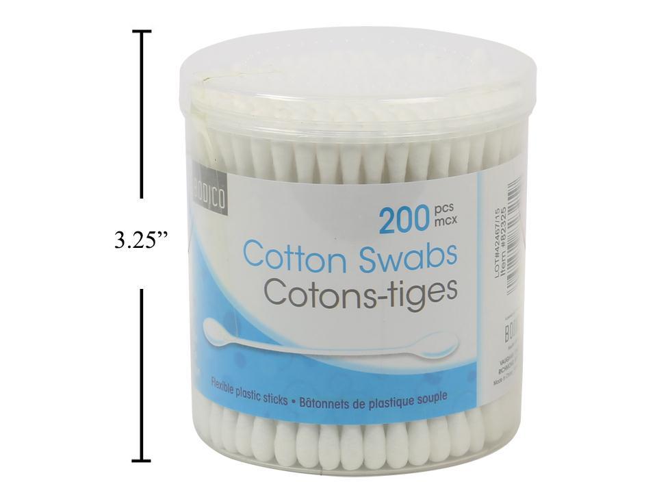 Bodico 200-Piece Cotton Swabs in PVC Box with Insert
