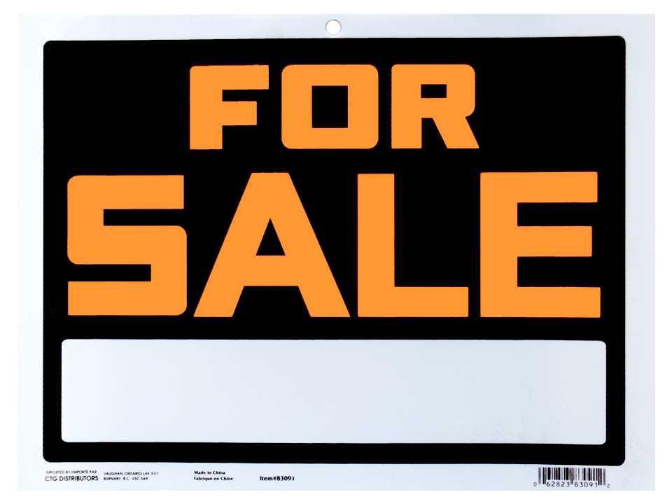 9x12" Pvc Sign  "For Sale"