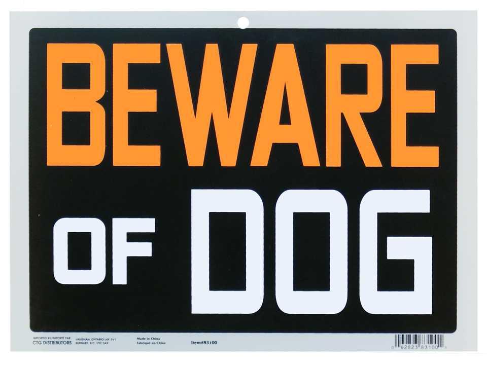 9x12" PVC Sign "Beware of Dog"