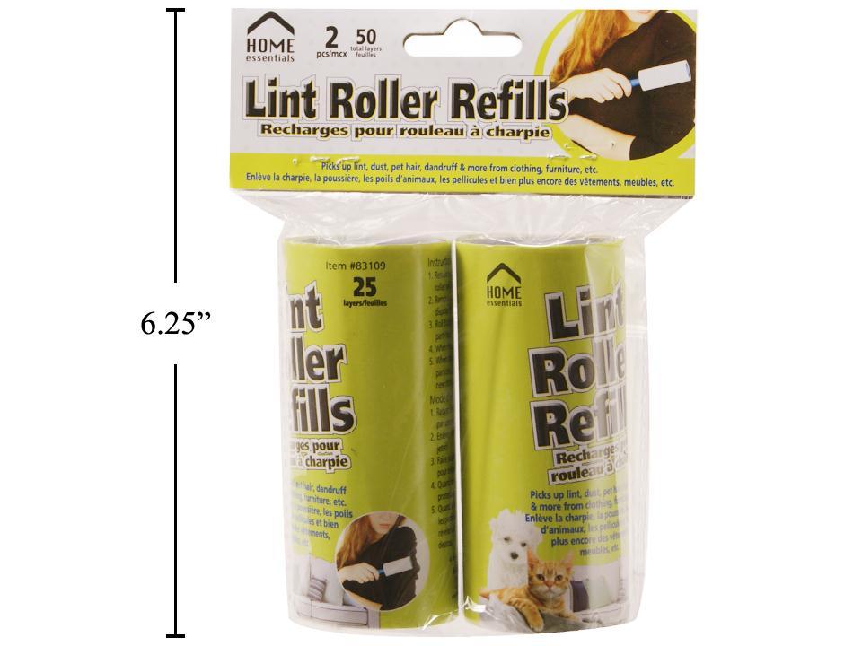 H.E. 2-Piece Lint Roller Refills, 25 Sheets per Roll