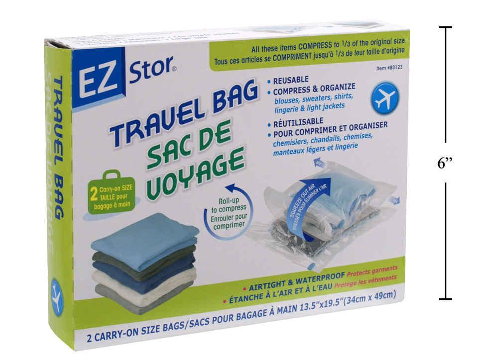 EZ-Stor 2-Piece Carry-On Travel Bag, Dimensions 13.5" x 19.5", Available in Colour Box
