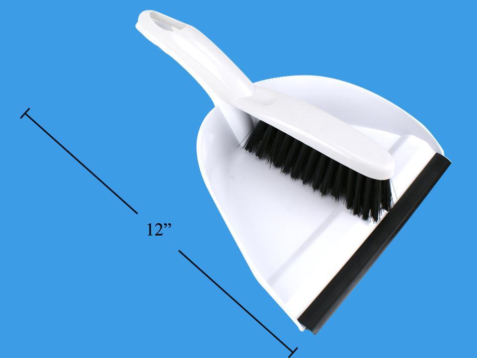 H.E. White Dustpan and Brush with Tag