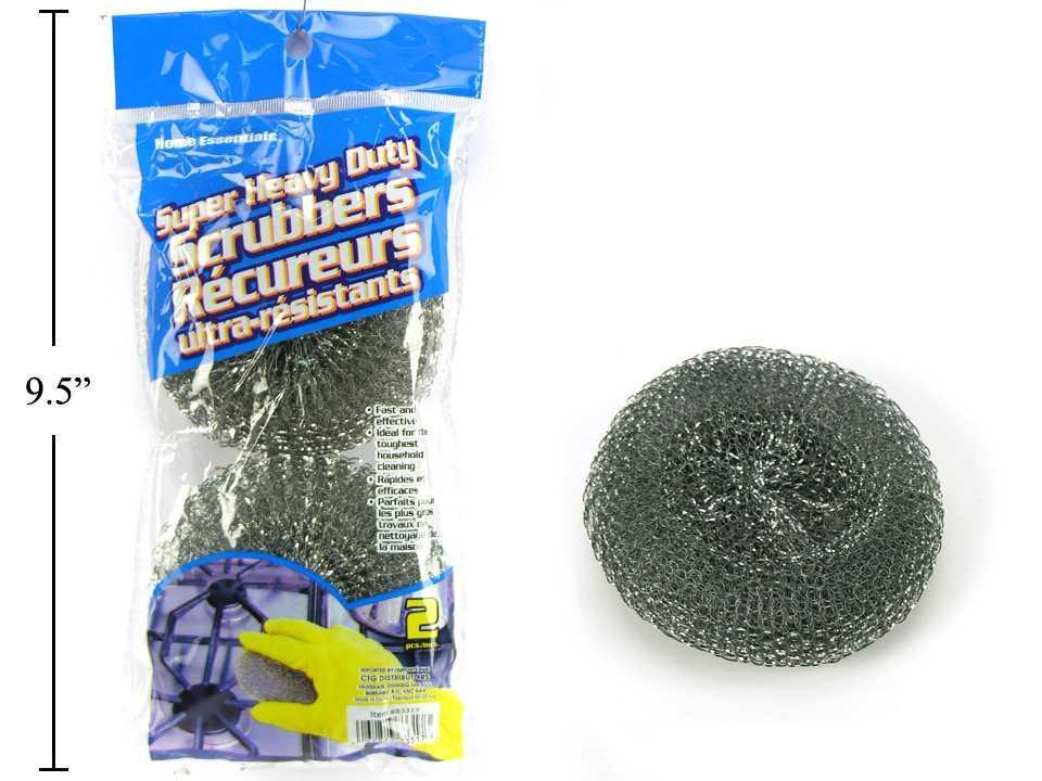 H.E.  2-pc Super H/D Wire Scrubbers printed opp bag