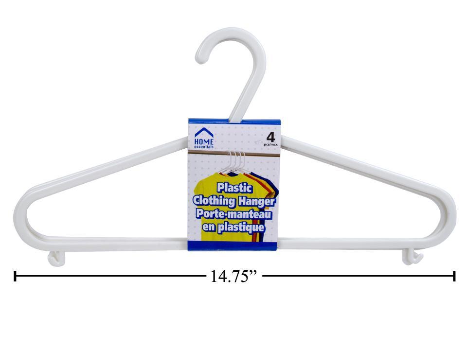 H.E. 4-Piece Plastic Clothing Hangers in White