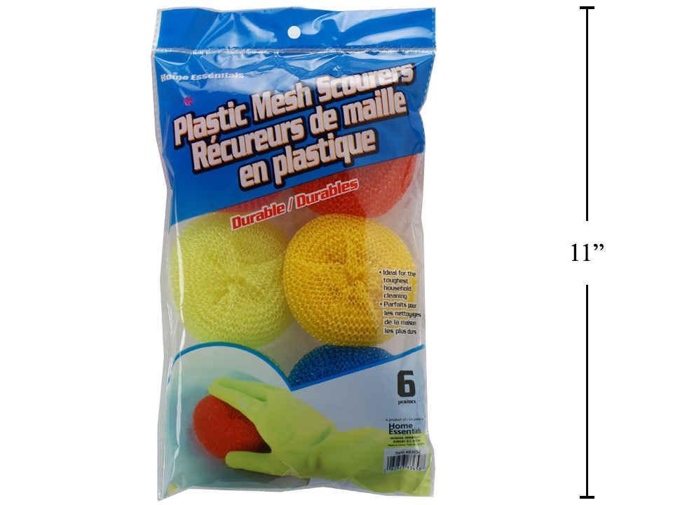 H.E. Deluxe 6-Piece Plastic Scourers in OPP Bag (HZ)