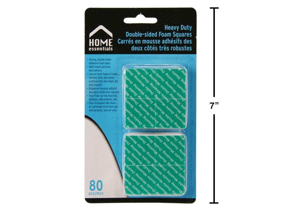 H.E. 80-Piece Double-Sided Adhesive Foam Squares, 1"x1"