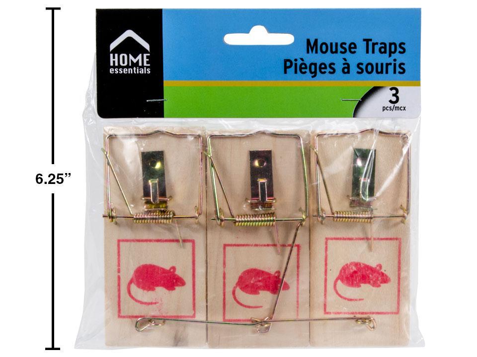 H.E. 3-Piece Mouse Traps, Pre-Baited and Humane (Case)
