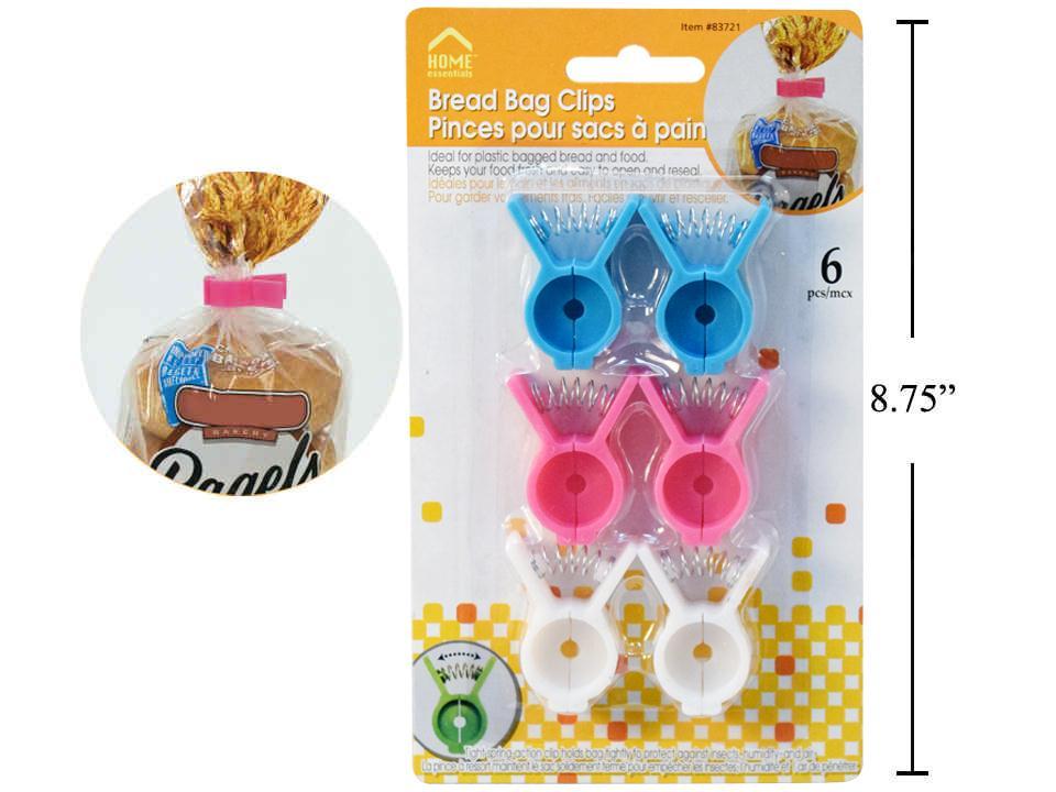 Blue Bread Clips H.E. 6-Piece Bread Bag Clips - Keep Your Bread Fresh Longer