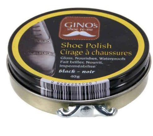 Gino's Shoe polish wax, 40g. Black colour, 24/Display