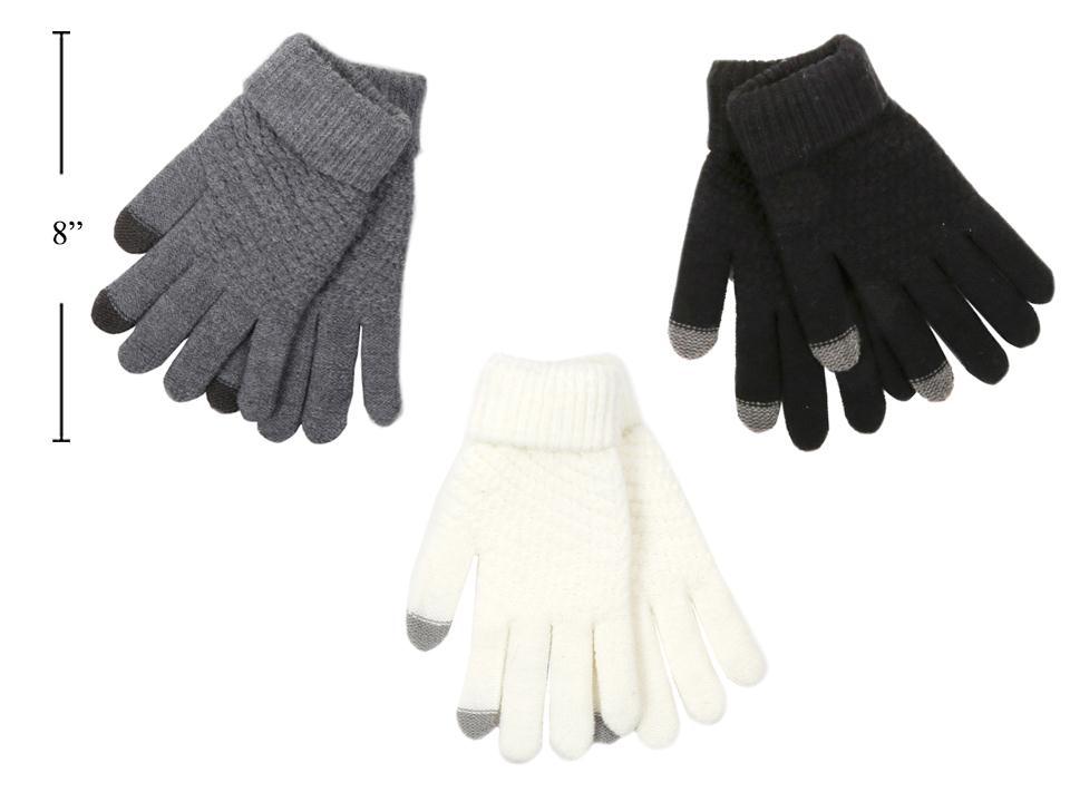 Nordic T. Ladies Knitted Gloves w/ Texting Fingers