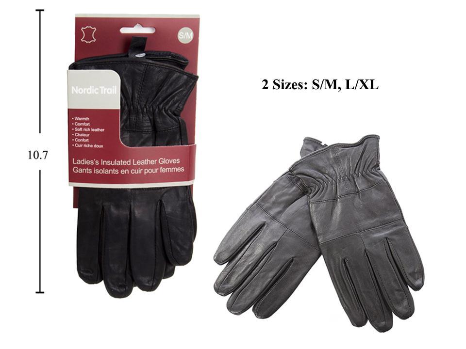 Nordic T. Ladie's Leather Gloves- Black