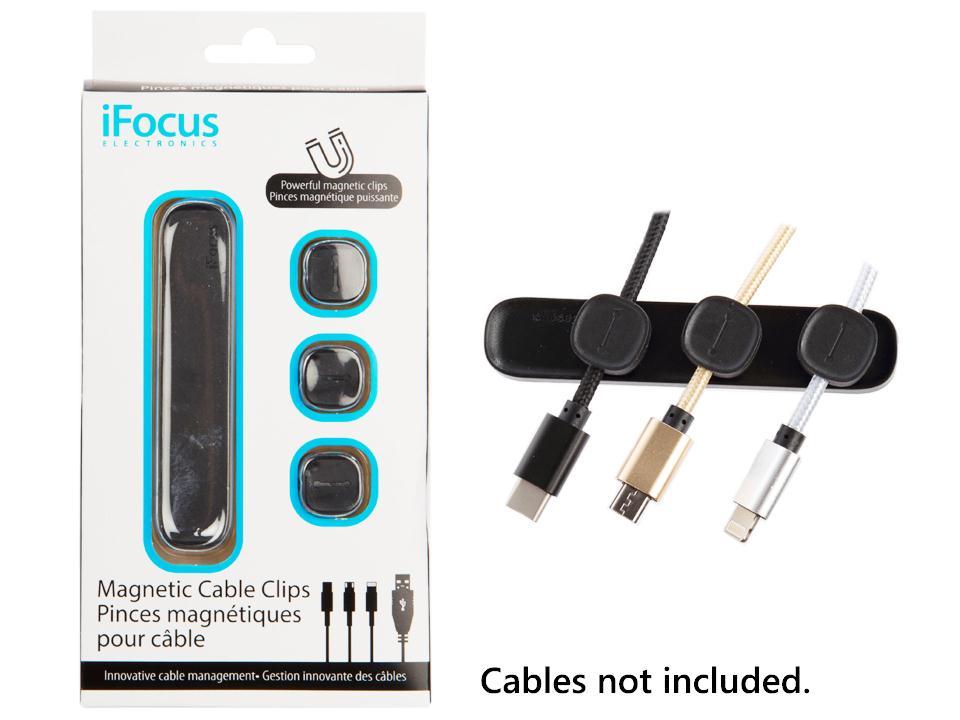 iFocus 3-Piece Magnetic Cable Clip in Black