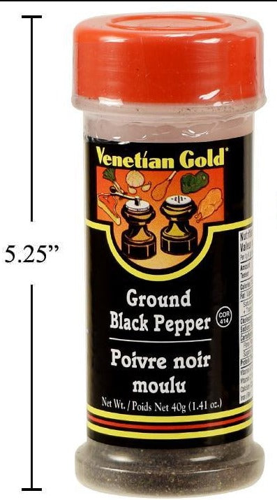 V. Gold Ground Black Pepper, 40g.