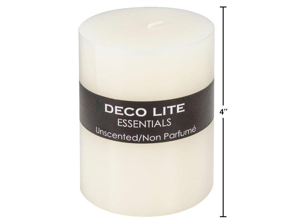 Deco Lite Essentials Smooth Pillar Candle, 3"x4", with Color Wrap & Label