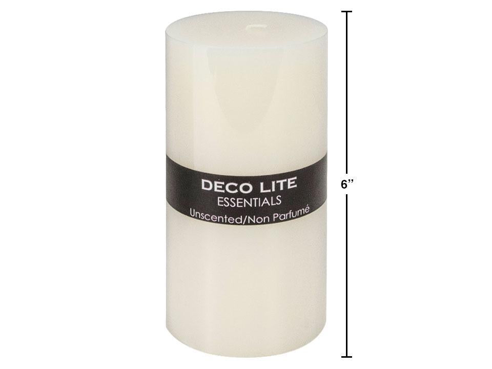 Deco Lite Essentials 3"x6" Smooth Pillar Candle, col. wrap & label