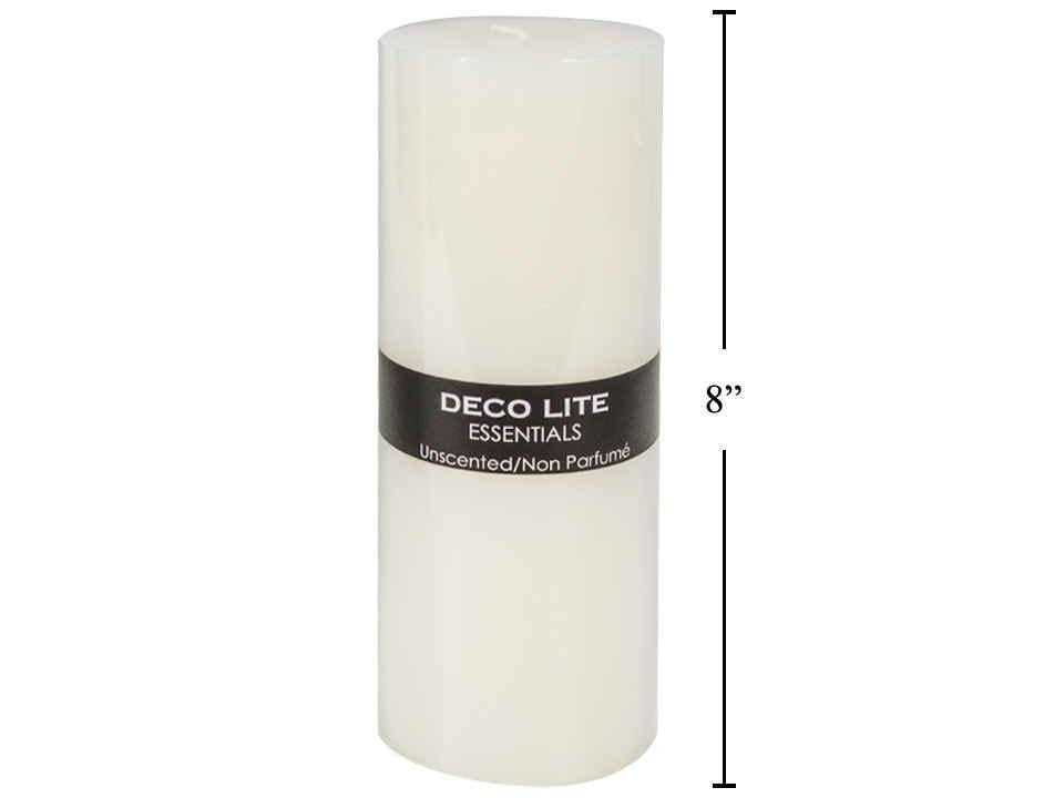 Deco Lite Essentials Smooth Pillar Candle, 3"x8"
