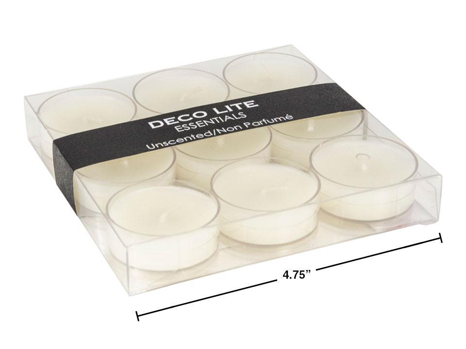 Deco Lite Essentials 9-Piece Plastic Cup Tealight Candles