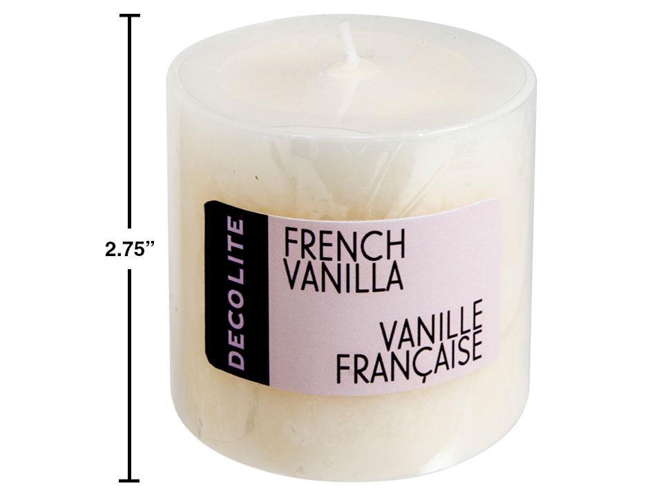 Deco Lite Small Pillar in French Vanilla, Dimensions 2.75x2.75"
