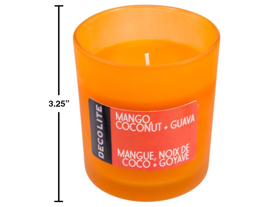 Deco Lite Jar Candle, 4.5oz, with Mango, Coconut and Guava Fragrance, Featuring a Color Label