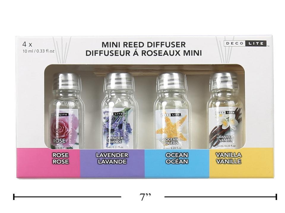4-Pack Mini Reed Diffuser Set, 10ml Each, Boxed