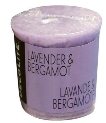 DecoLite Votive Candle, Lavender+Bergamot, 24dsp+cal label
